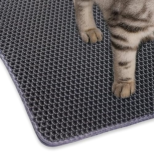 Qpets® Cat Litter Mat 15.7 x 23.6 inches 40 x 60cm Double Layer Open Edge Design Waterproof EVA Material Durable Washable for Cats Box Tray Grey 3 PCS Qpets® Cat Litter Mat 15.7 x 23.6 inches 40 x 60cm Double Layer Open Edge Design Waterproof EVA Material Durable Washable for Cats Box Tray Grey 3 PCS